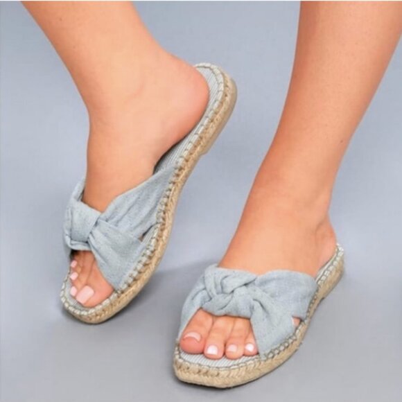 NWB Dolce Vita Benecia Knotted‎ Sandal in Blush Linen Size 6.5 - Picture 4 of 8